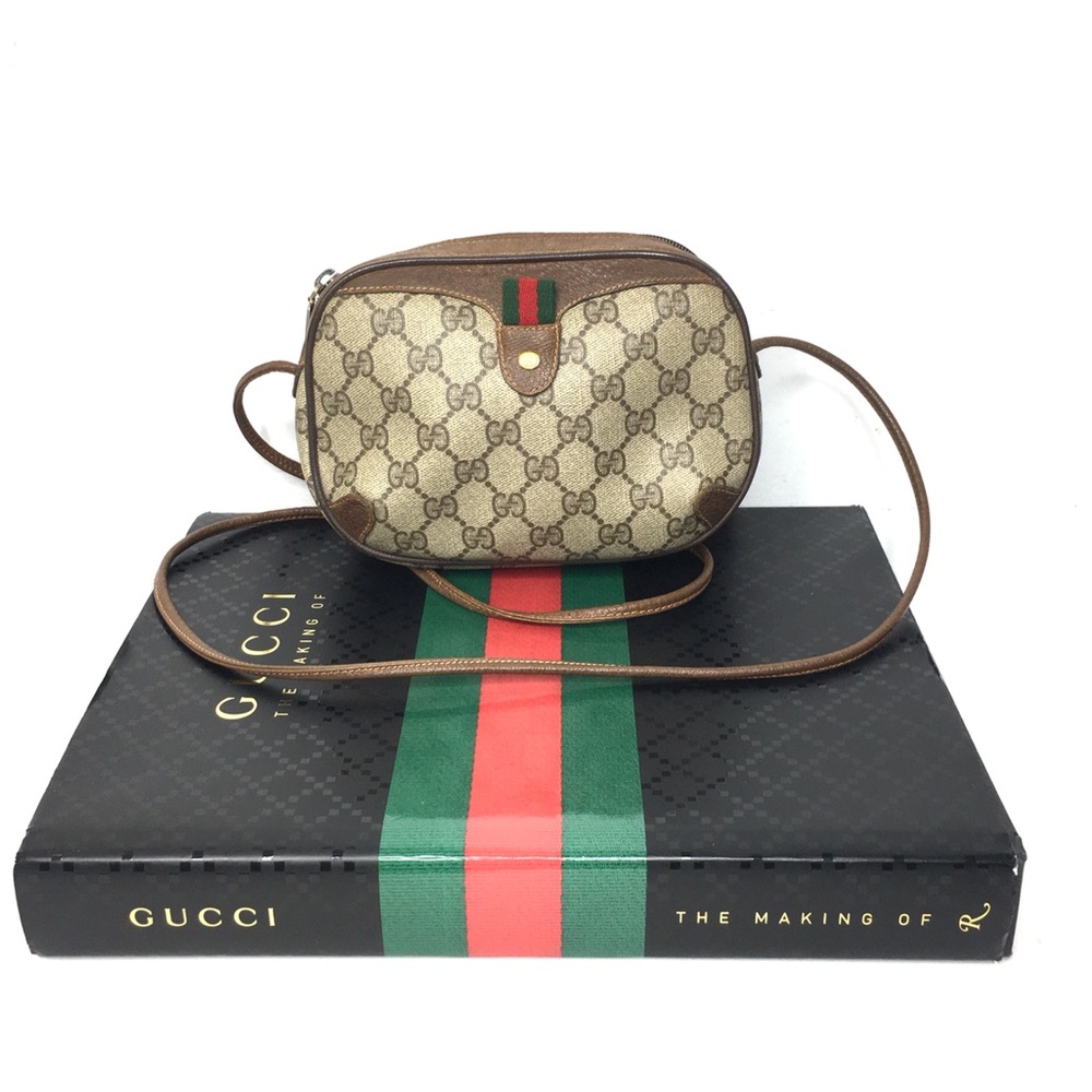 Gucci Beige and Brown GG Crossbody Bag
